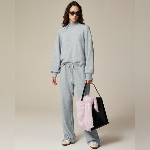 NWT J CREW Heritage terry mockneck sweatshirt in Medium Hthr Grey - Picture 3 of 8